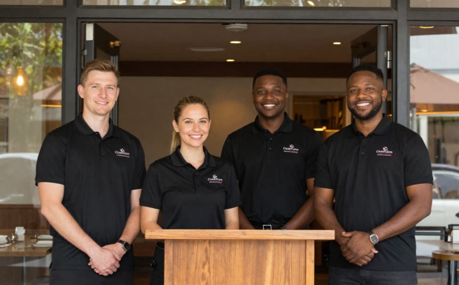 Embroidered polo shirts for restaurant staff in Palm Coast