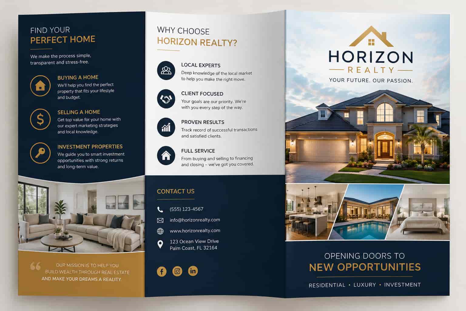 Brochure printing Palm Coast FL tri fold brochure design