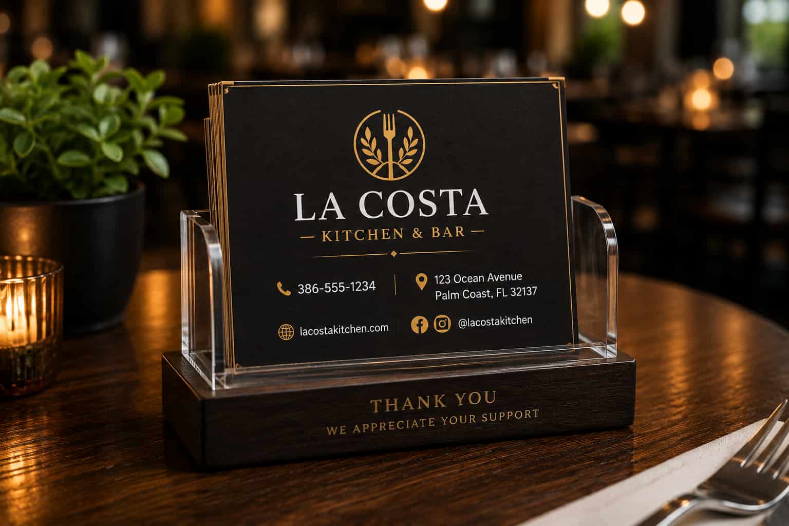 Restaurant business cards