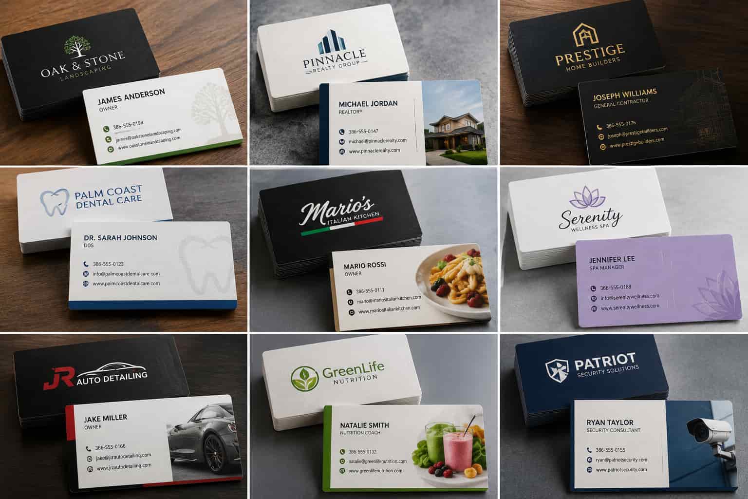 Custom business card printing sample by Print Tech DTG in Palm Coast, Florida